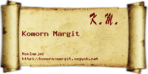 Komorn Margit névjegykártya